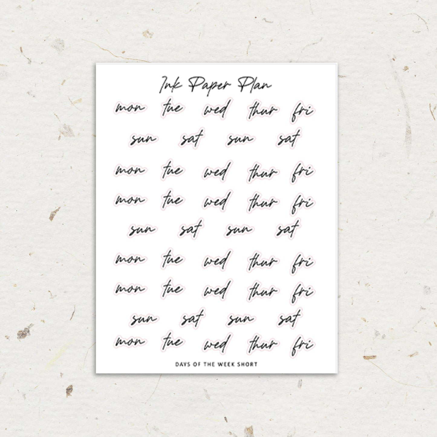 Short Days of the week | Foiled Script