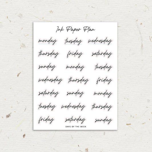 Days of the week | Foiled Script