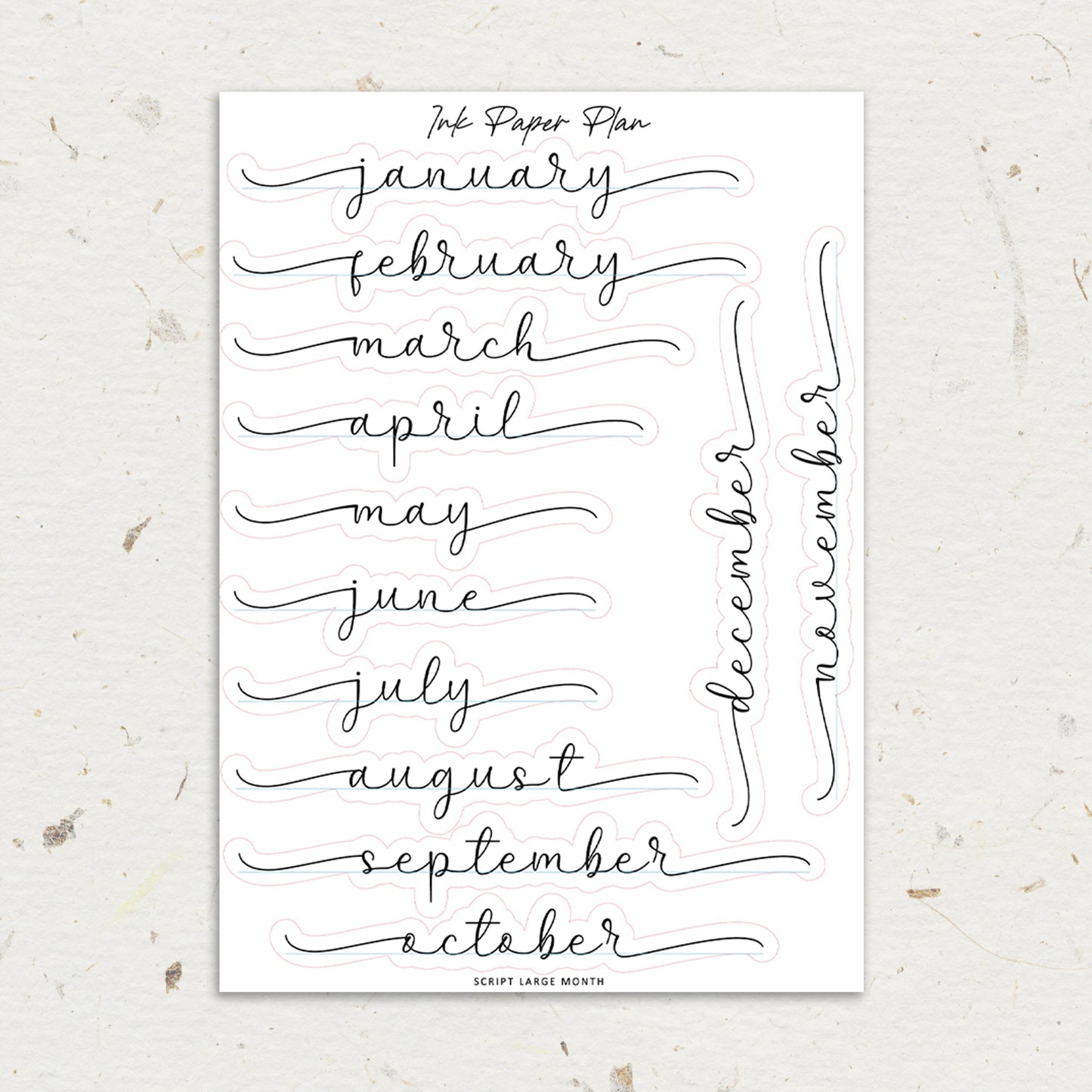 Large Month Script | Foiled Script