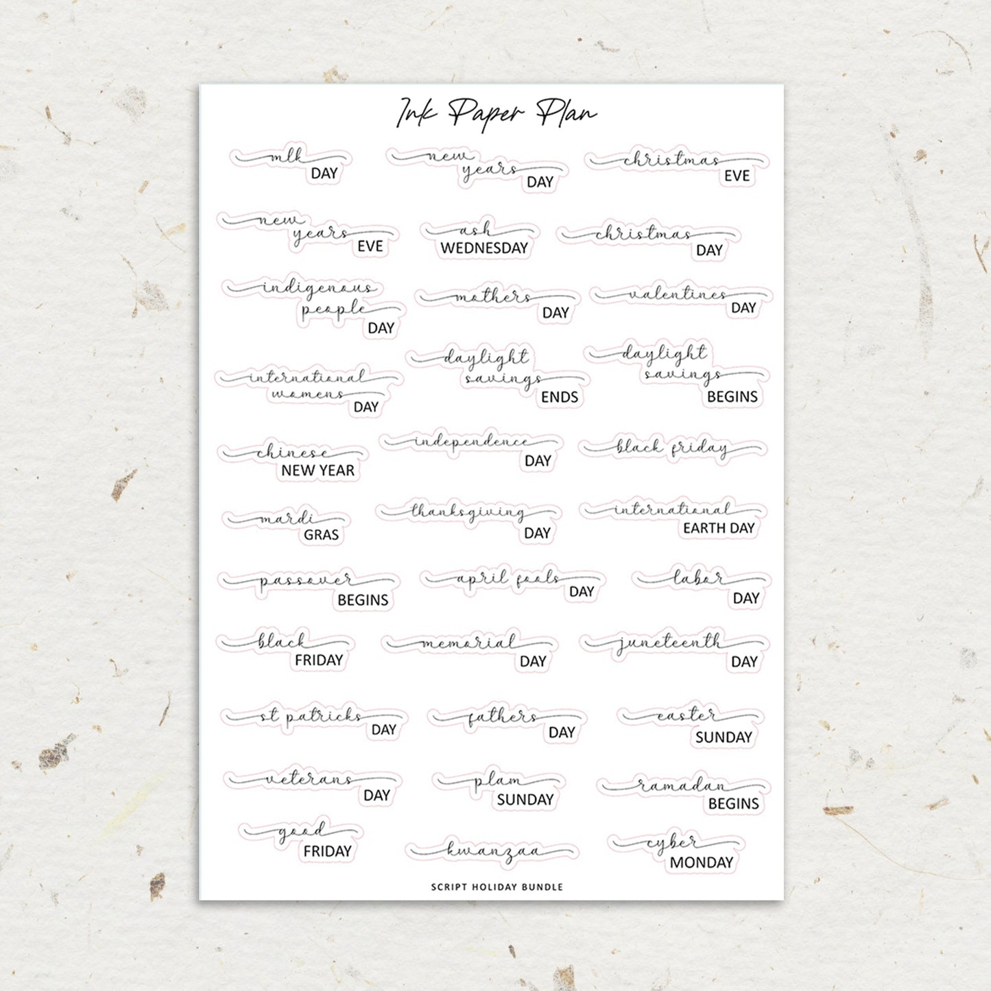 Holiday Scripts | Foiled Script