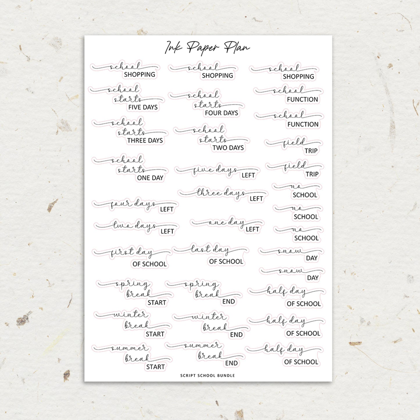 School Scripts | Foiled Script