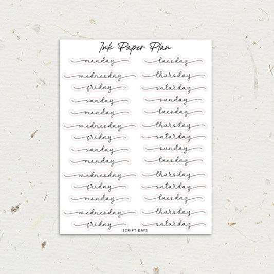 Script Days of the week | Foiled Script