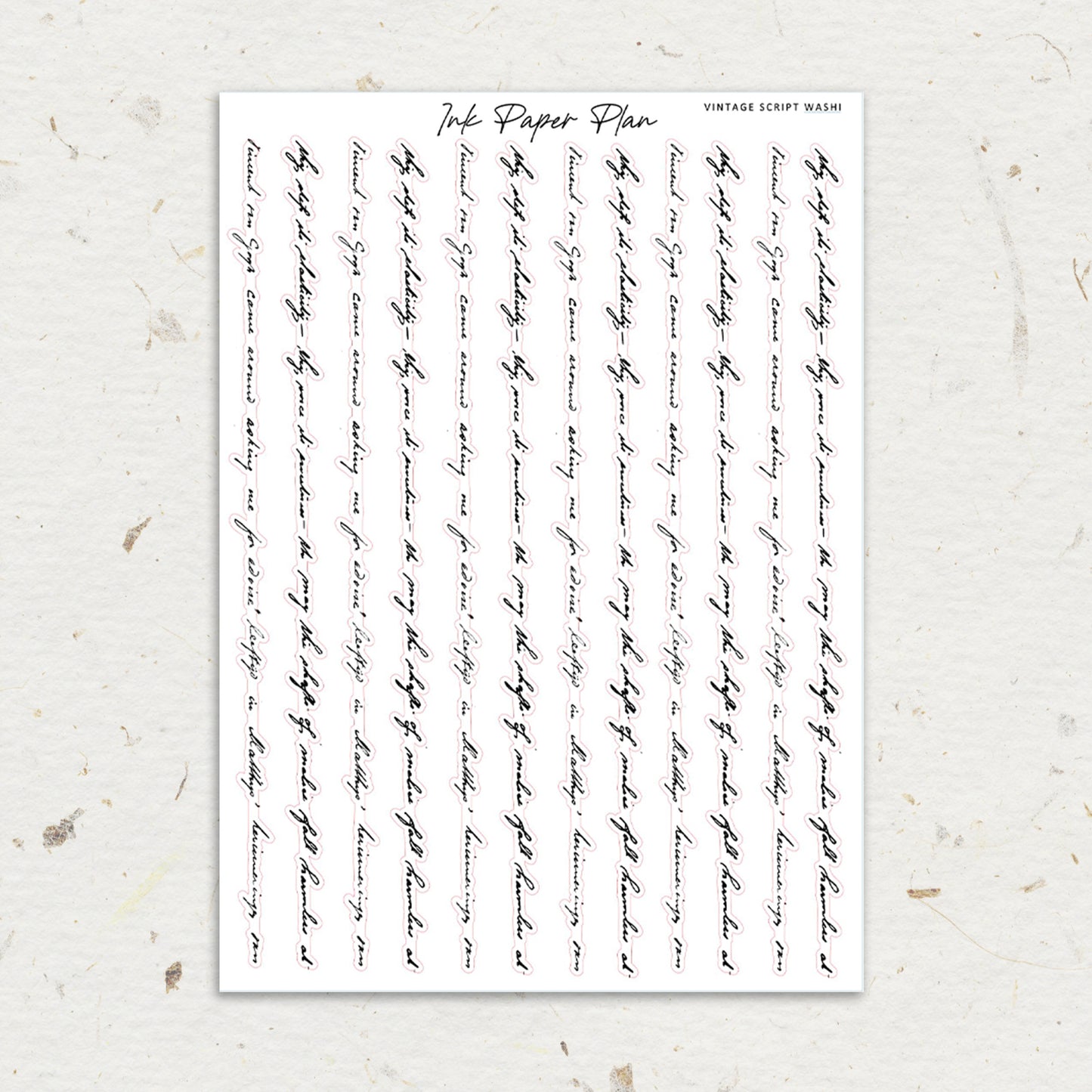 Vintage Script | Foiled Washi