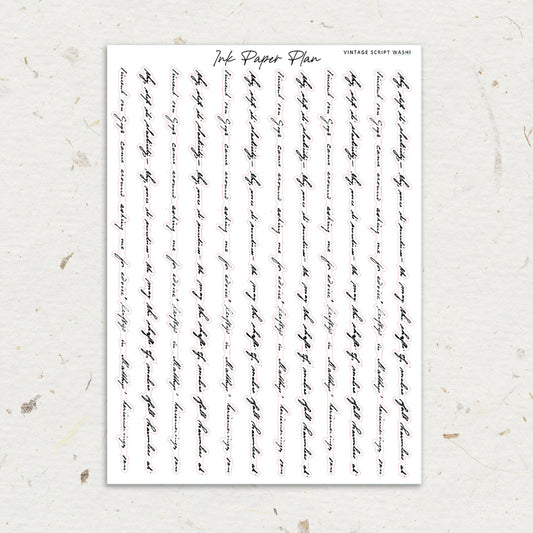 Vintage Script | Foiled Washi
