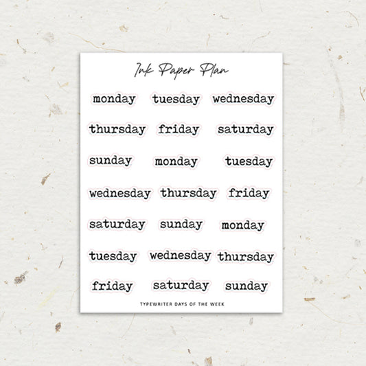 Typewriter Days of the week | Foiled Script