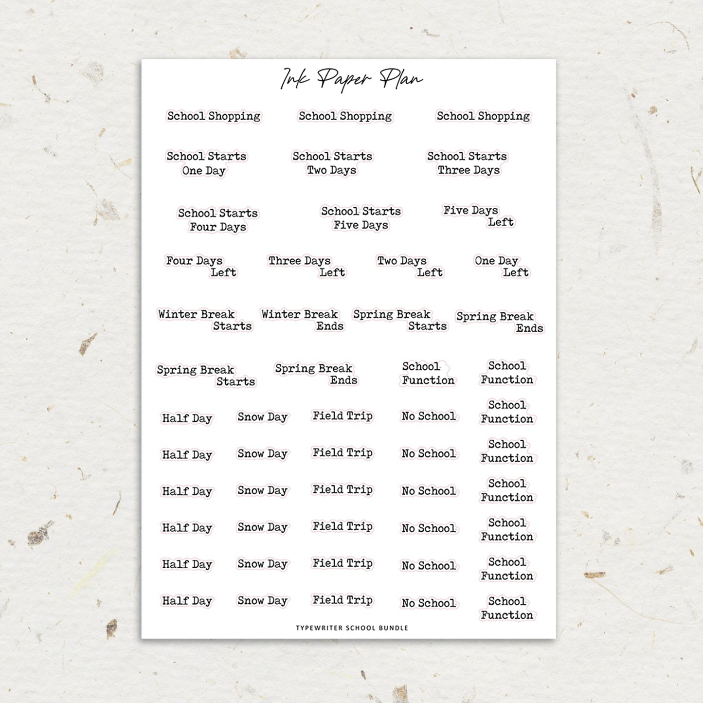 School Typewriter | Foiled Script