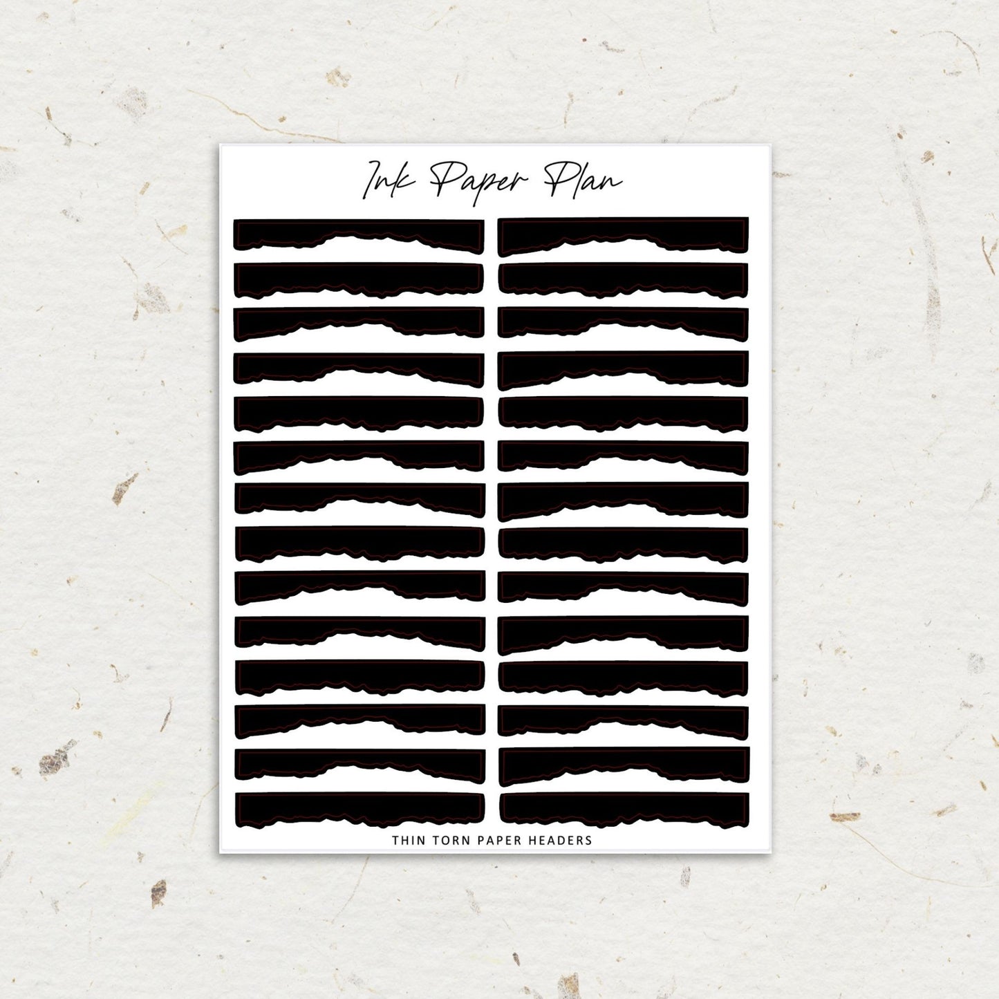 Thin Torn Paper | Foiled Header