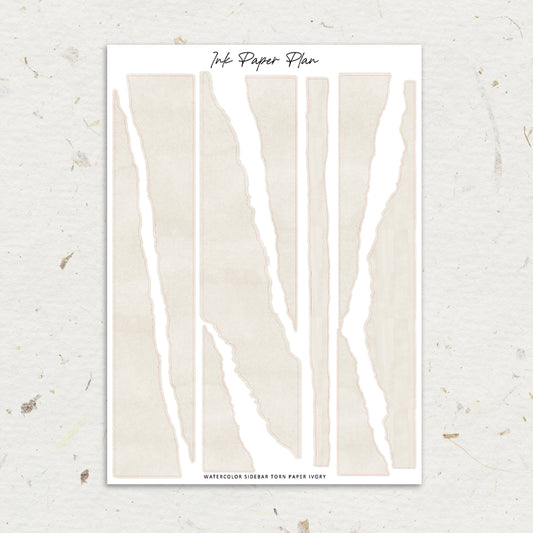 Sidebar Torn Paper | Watercolor Neutral