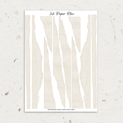 Washi Torn Paper | Watercolor Neutral