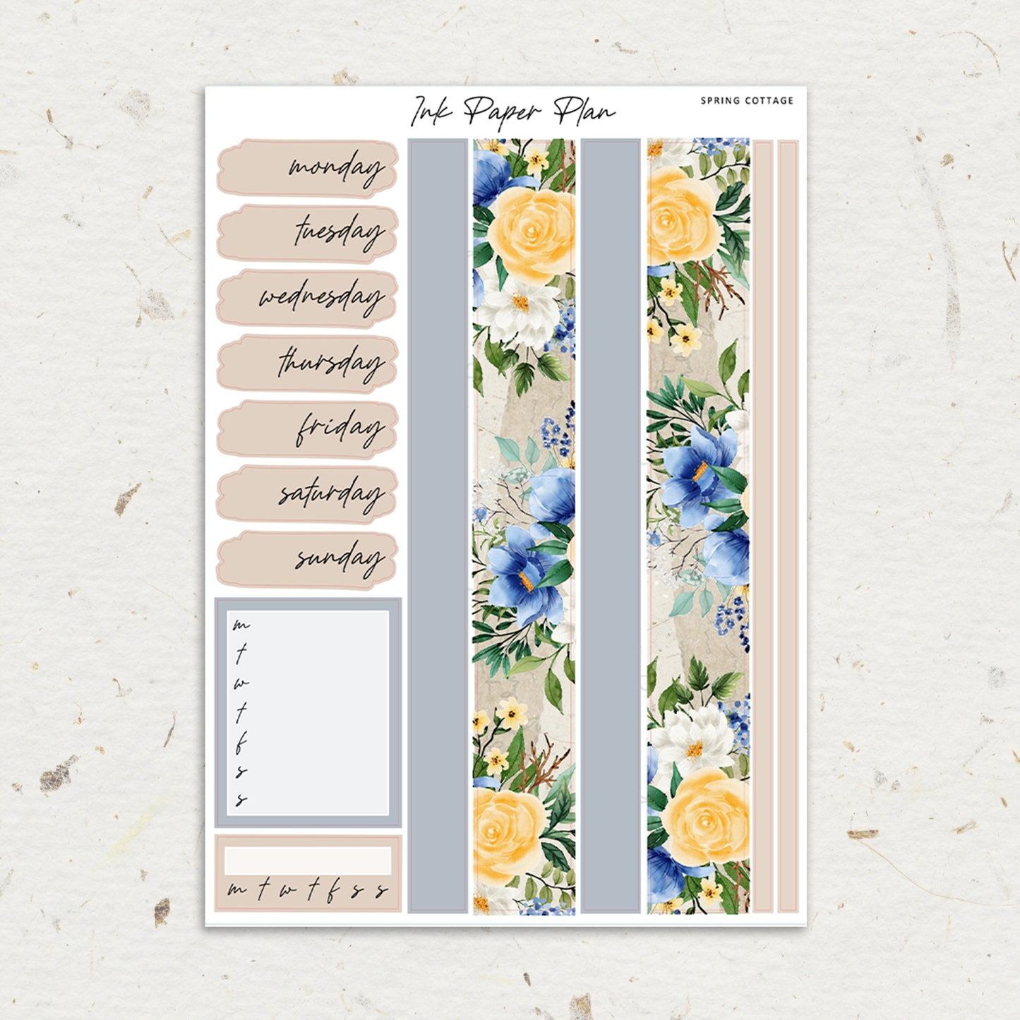 Spring Cottage | Weekly Kit | Rose Gold, Silver Foil, or Gold