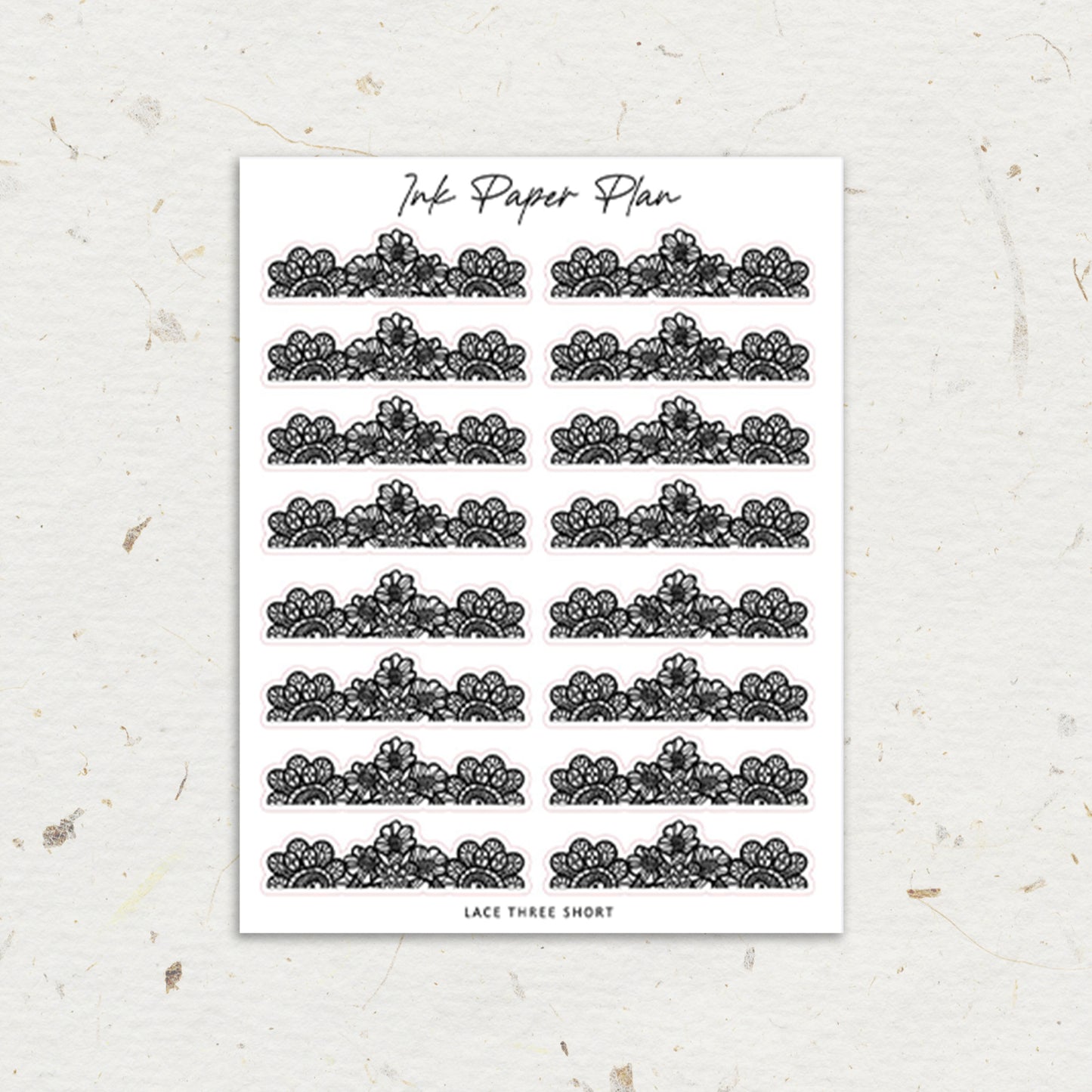 Lace Three Short | Foiled Header