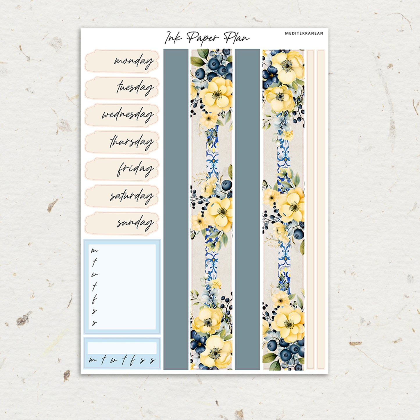 Mediterranean | Weekly Kit | Rose Gold, Silver Foil, or Gold