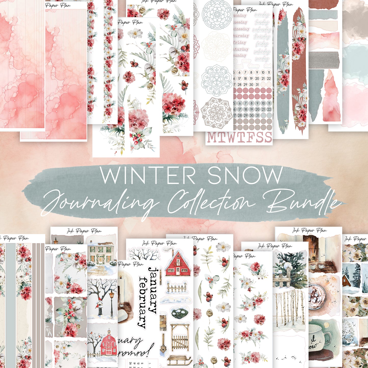 Winter Snow | Journaling Collection | Bundles