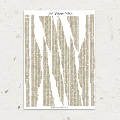Brick | Washi Torn Paper