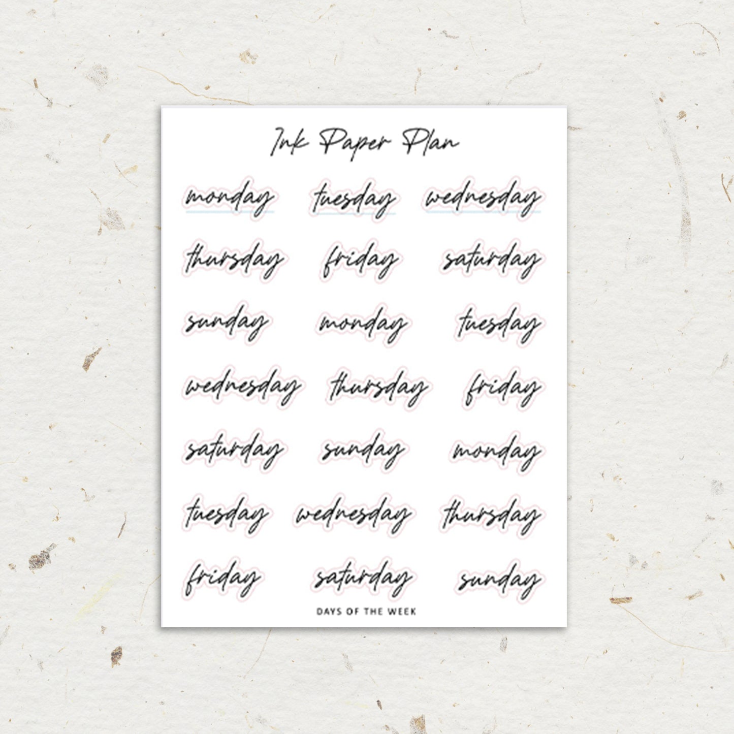 Days of the week | Foiled Script