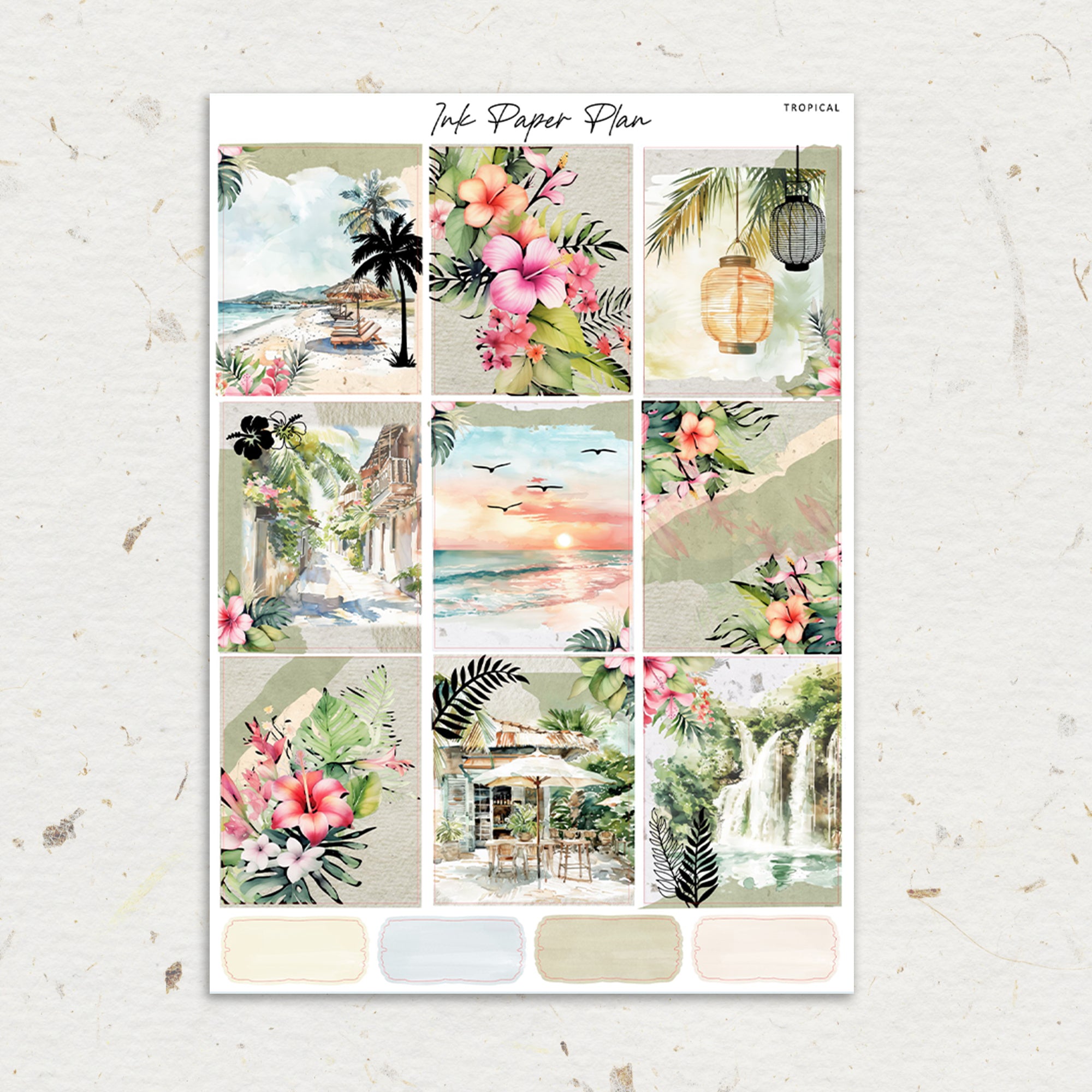 Tropical | Weekly Kit | Rose Gold, Silver Foil, or Gold – Ink Paper Plan