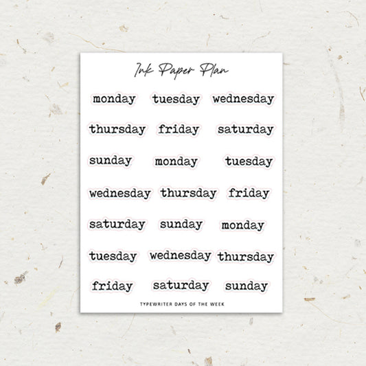 Typewriter Days of the week | Foiled Script