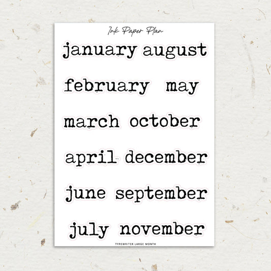 Typewriter Large Month | Foiled Script