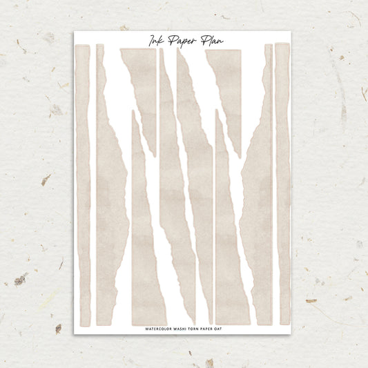Washi Torn Paper | Watercolor Neutral