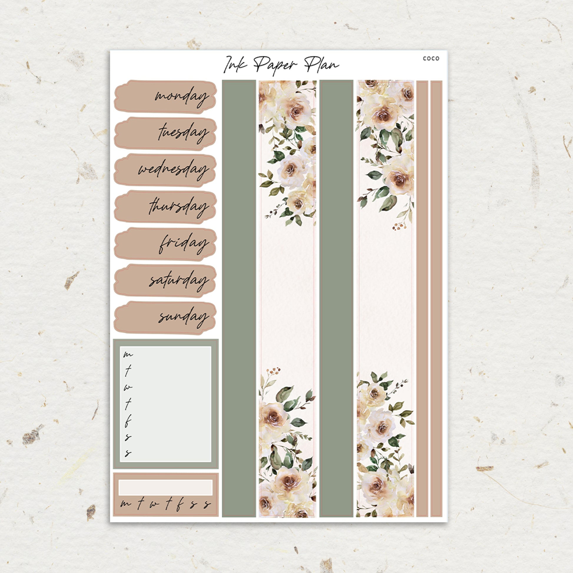 Coco | Weekly Kit | Rose Gold, Silver Foil, or Gold – Ink Paper Plan