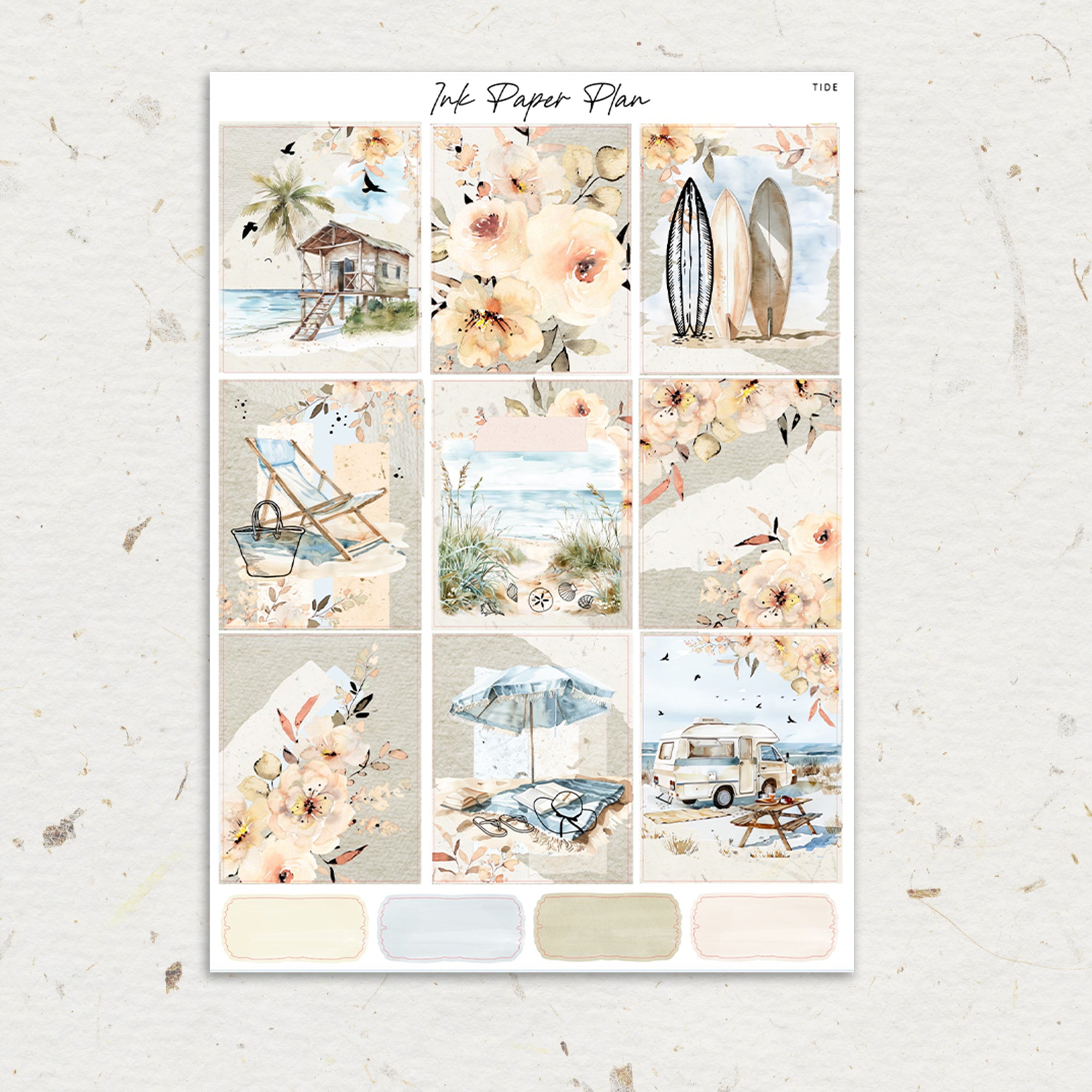 Tide | Weekly Kit | Rose Gold, Silver Foil, or Gold – Ink Paper Plan